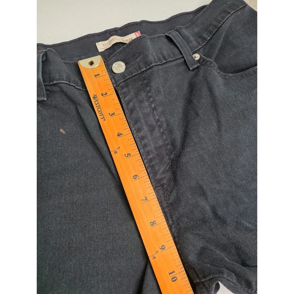 Levis 550 Jeans Womens 30 / 12 Black Relaxed Boot Cut Stretch Mid Rise Dark Wash